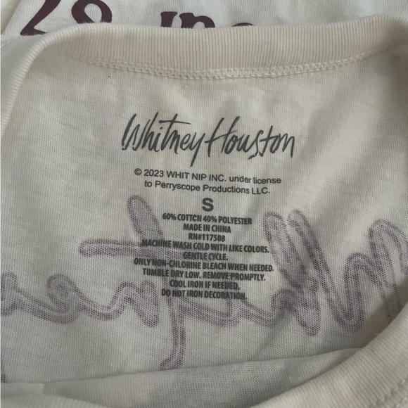 Whitney Houston Moment of Truth '87 World Tour Tee in Ivory Size Small - Picture 3 of 3